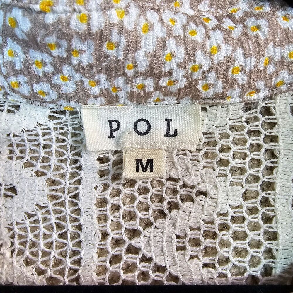 POL Floral Oversized Button-Up Blouse Multi-Color Pattern Women's Size Medium - Picture 4 of 14
